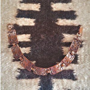 Unisex Vintage 1960's Copper Zuni Knifewing Panel Bracelet